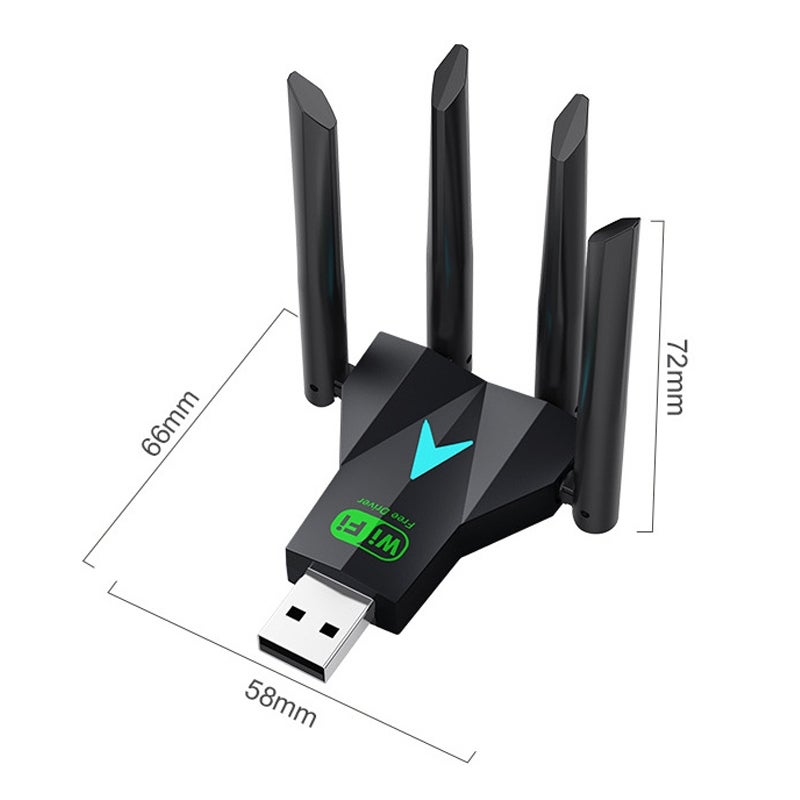 erorex 1300Mbps 5G Wireless Network Card Gigabit Dual Band Driver-Free Usb Wifi Receiver - Image 4