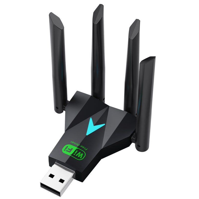 erorex 1300Mbps 5G Wireless Network Card Gigabit Dual Band Driver-Free Usb Wifi Receiver - Image 1