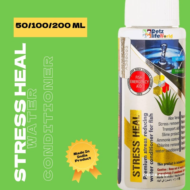 VAYINATO Aquatic Remedies Stress Heal 100ML Aquarium Water Conditioner to Remove Chlorine,Ammonia|with Aloe Vera to Enchance Water and Fish Colour|Use it After Evey Water Chge to Reduce The Mortality (100 ML) - Image 4