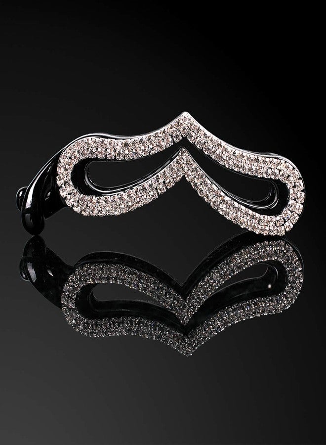 Fodattm Women Sparkly Cryrstal Rhinestone Banana Hair Clip Comb Ponytail Holder Fashion Hair Clincher Hair Claw Grip - Image 5