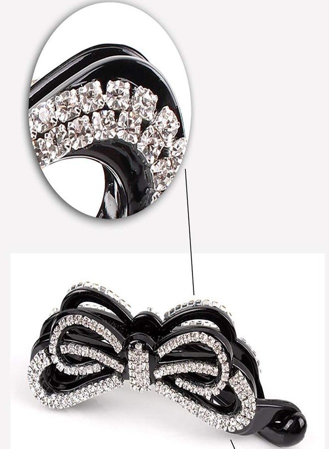 Fodattm Women Sparkly Cryrstal Rhinestone Banana Hair Clip Comb Ponytail Holder Fashion Hair Clincher Hair Claw Grip - Image 3
