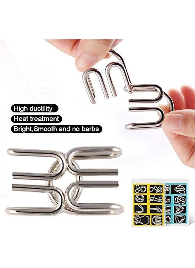 24Pcs Brain Puzzles Intelligence Buckle Lock Toy Brain Teasers Metal Puzzles for Kids Adults