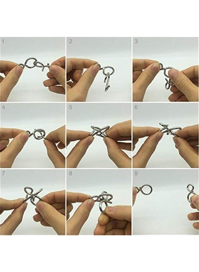 24Pcs Brain Puzzles Intelligence Buckle Lock Toy Brain Teasers Metal Puzzles for Kids Adults