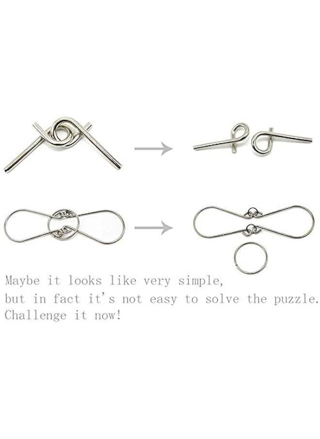 24Pcs Brain Puzzles Intelligence Buckle Lock Toy Brain Teasers Metal Puzzles for Kids Adults