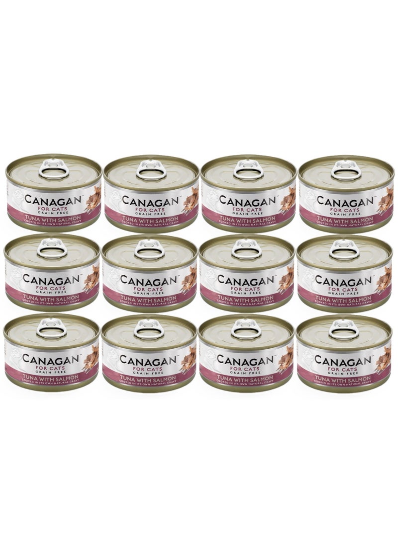 Canagan 12pcs Tuna with Salmon Wet Cat Food 12x75g Tins - Image 1