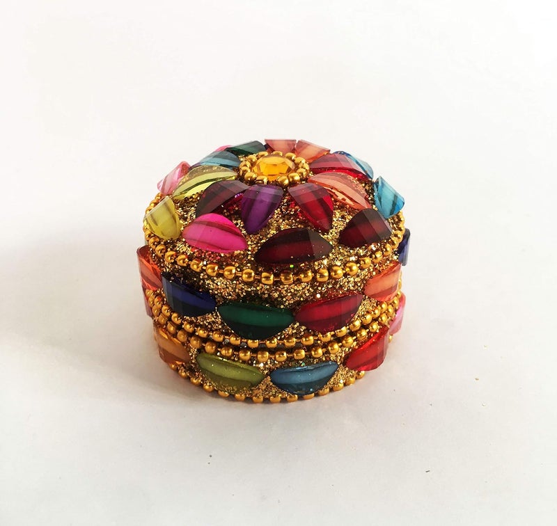 SM Creations Decorative Handicraft Pearl Decorative Box Jewellery Box 5 cm x 5 cm x 25 cm smcret001 Pack of 9 - Image 5