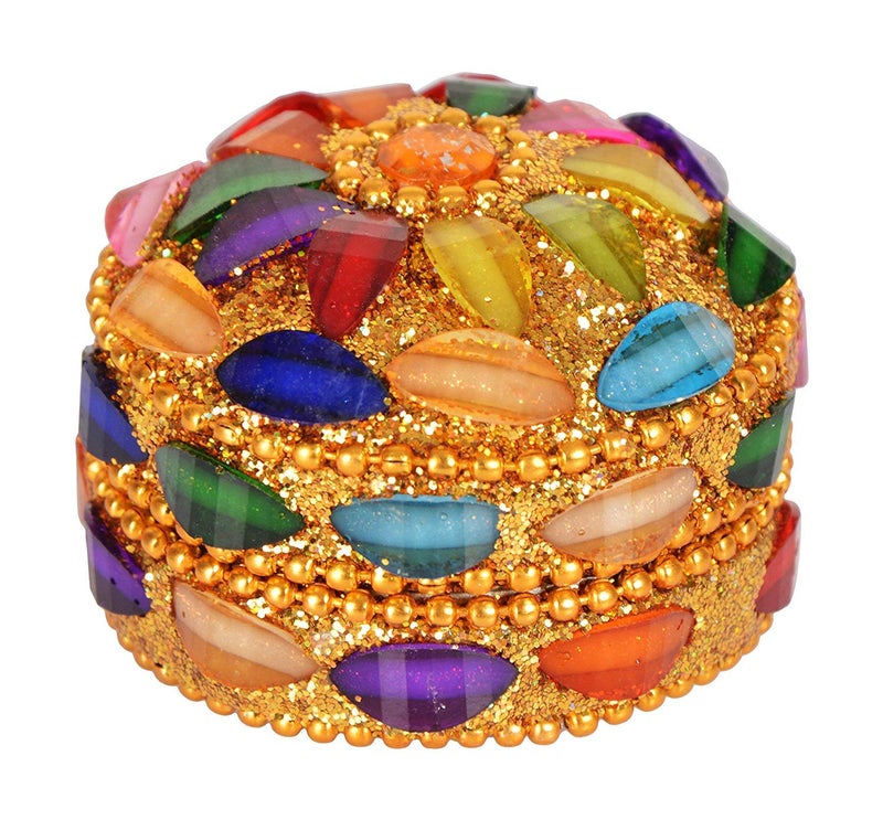 SM Creations Decorative Handicraft Pearl Decorative Box Jewellery Box 5 cm x 5 cm x 25 cm smcret001 Pack of 9 - Image 2