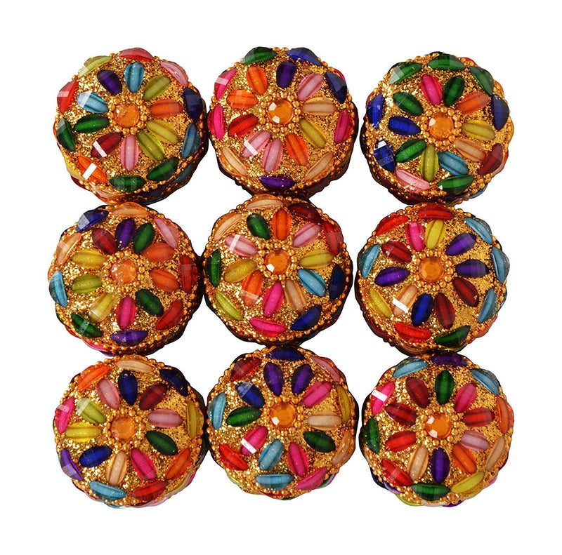 SM Creations Decorative Handicraft Pearl Decorative Box Jewellery Box 5 cm x 5 cm x 25 cm smcret001 Pack of 9 - Image 1