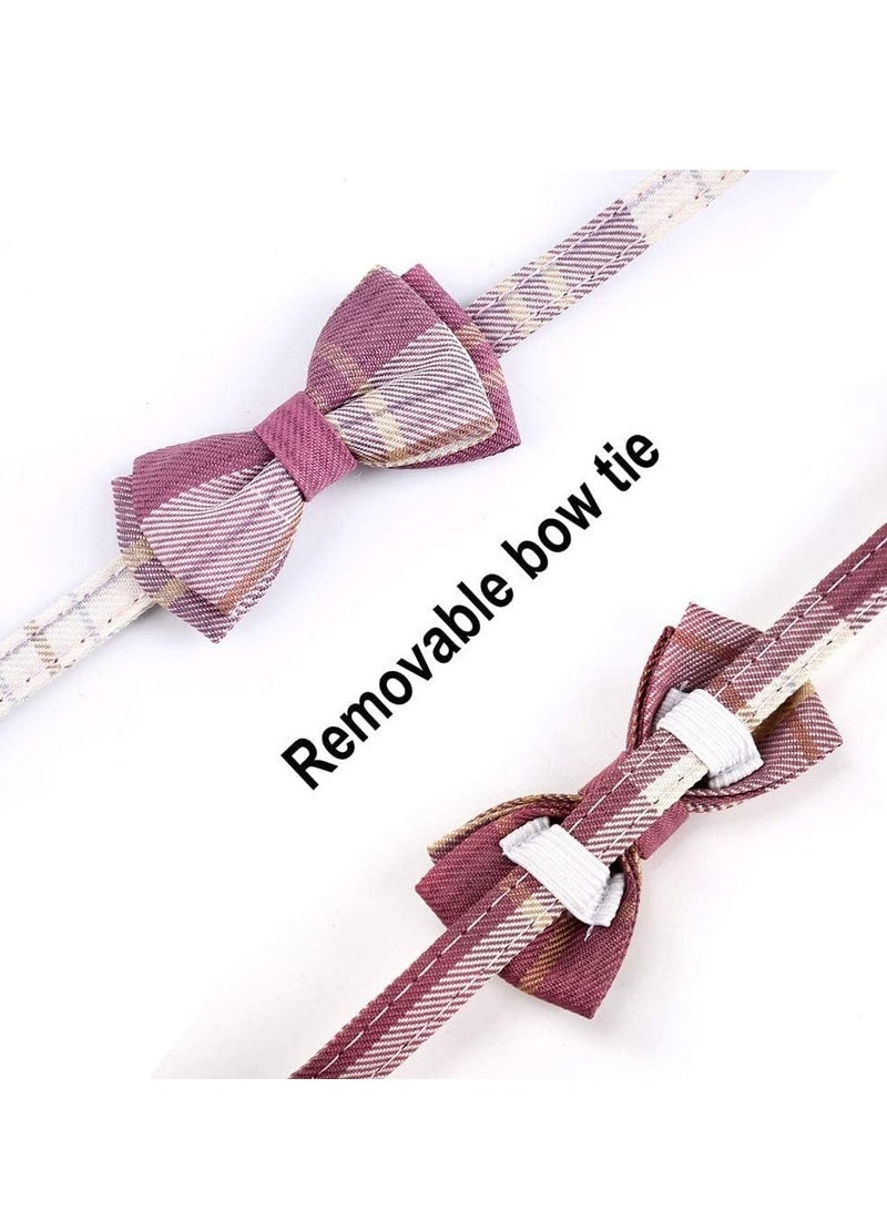 KASTWAVE Cat Collars Breakaway with   Bow Bell, 2 Pack Comes with Floral Bells，Stylish Design fits Boy Cats and Girl Cats, Adjustable Removable Bowtie Cat Collar for Cats Kittens - Image 3