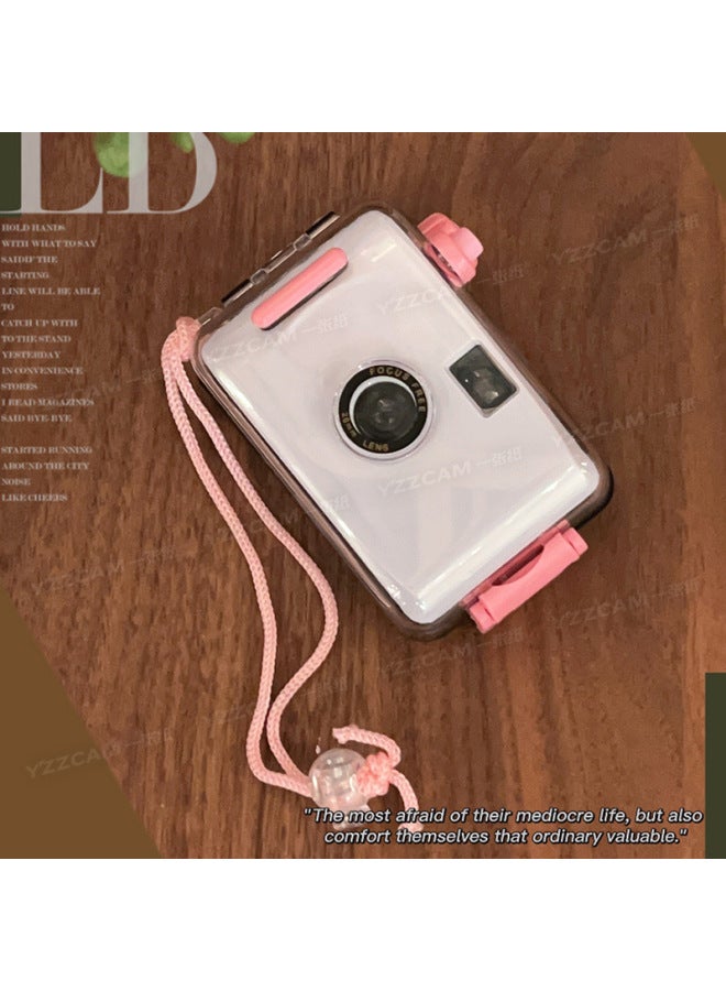 Generic Fool Mini Retro Waterproof Film Camera Film Machine Children Cute Student Campus Camera-Body Color:White Powder Shell-package One  - Image 1