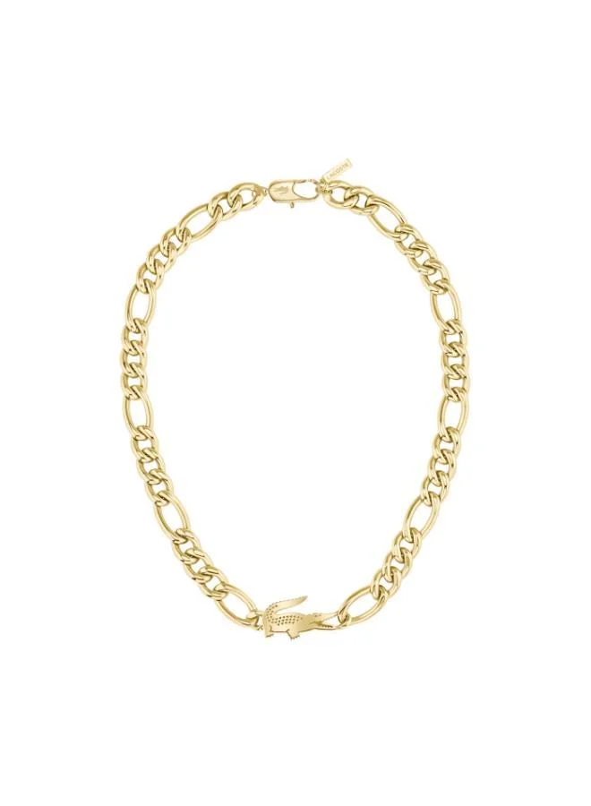 LACOSTE Lacoste Crocodile Ionic Plated Thin Gold Steel Unisex Necklace - 2040372