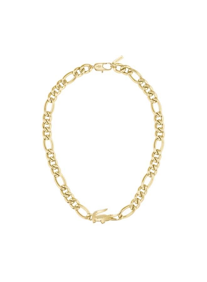 Lacoste Crocodile Ionic Plated Thin Gold Steel Unisex Necklace - 2040372 - Image 2