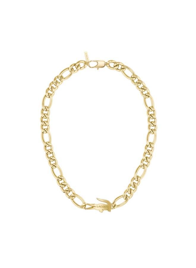 Lacoste Crocodile Ionic Plated Thin Gold Steel Unisex Necklace - 2040372 - Image 3