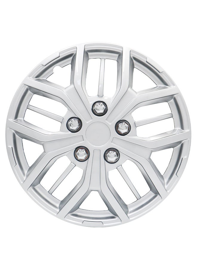 EMTC Pack of 4 EM-3142 Taiwan Wheel Cover | 15" Inch | Silver Universal Nested Style  - Image 2