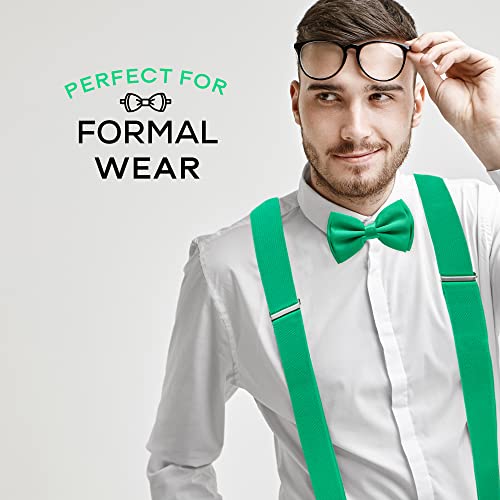 Man of Men - Men's Green Bowtie & Suspender Set - Image 5