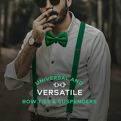 Man of Men - Men's Green Bowtie & Suspender Set - Image 3