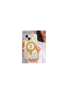 Case for Apple iPhone 14 PLUS Romantique Floral Design Fashion Flower Compatible with MagSafe & Wireless Charging Cover YELLOW