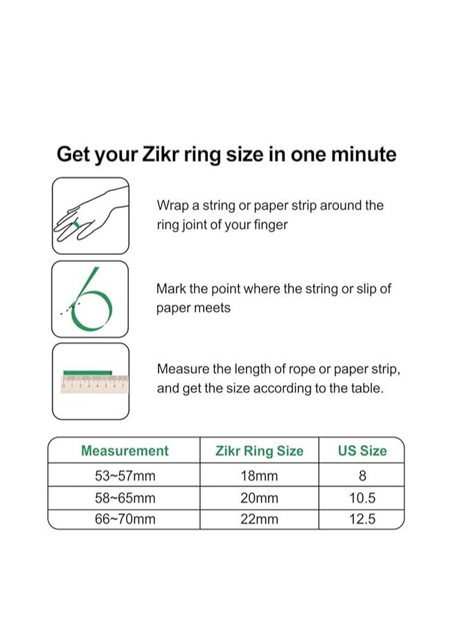 iQIBLA Smart Tasbih Zikr Metal Ring 18MM M0218RG Rose Gold - Image 3