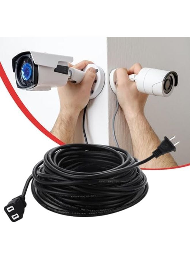 20 متر سلك تمديد خارجي مقاوم للماء، كابل طاقة أسود بمشبكين للحديقة والفناء - Image 5