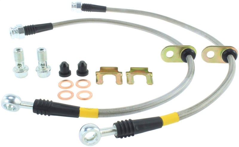 StopTech 95047005 Stainless Steel Braided Brake Hose Kit Front Stainless Steel Braided Brake Hose Kit
