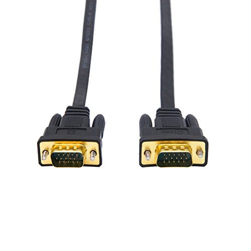 DTech 10m Ultra Thin Flat Computer Monitor VGA Cable Long 32 Feet Male to Male 15 Pin Connector Standard SVGA Wire Black - Image 4