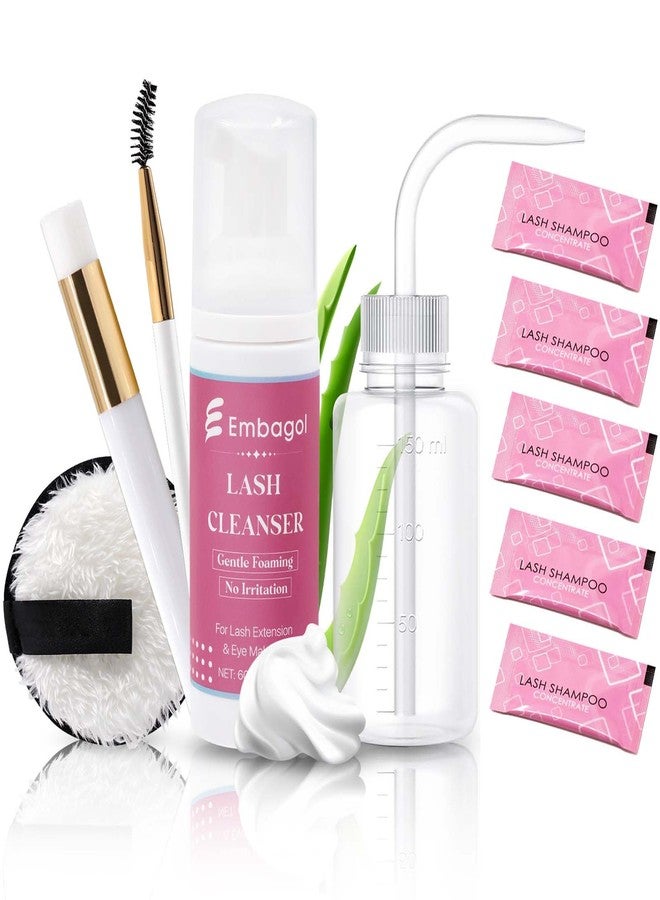 Embagol Lash Shampoo Concentrate Kit Lash Cleaning for Eyelash Extensions Anti-allergic Hypoallergenic and Non-irritation Cleanser for Salon & Home Use(Lash Shampoo Refill Kit) - Image 1