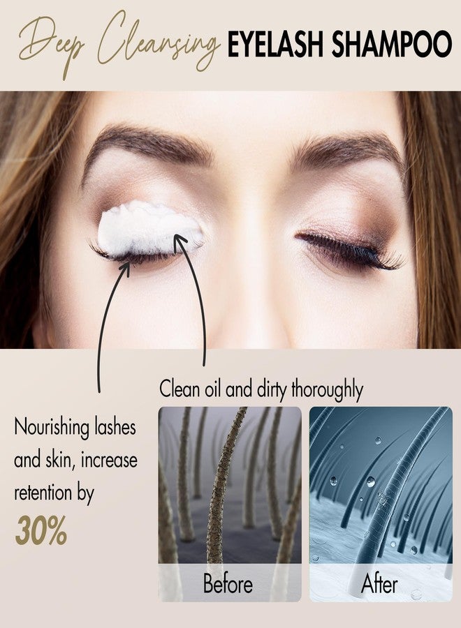 Embagol Lash Shampoo Concentrate Kit Lash Cleaning for Eyelash Extensions Anti-allergic Hypoallergenic and Non-irritation Cleanser for Salon & Home Use(Lash Shampoo Refill Kit) - Image 3