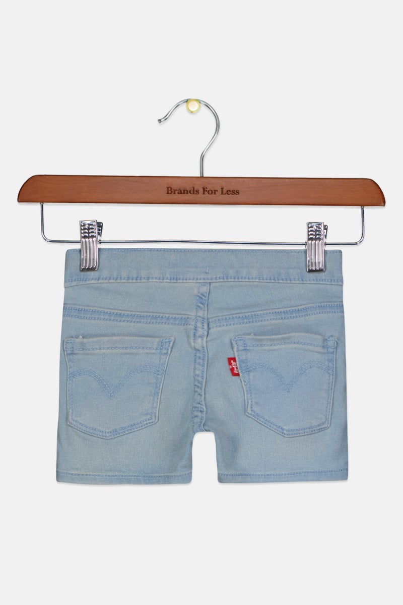 Levi's Toddlers Girl Washed Shorts, Blue  - Image 2