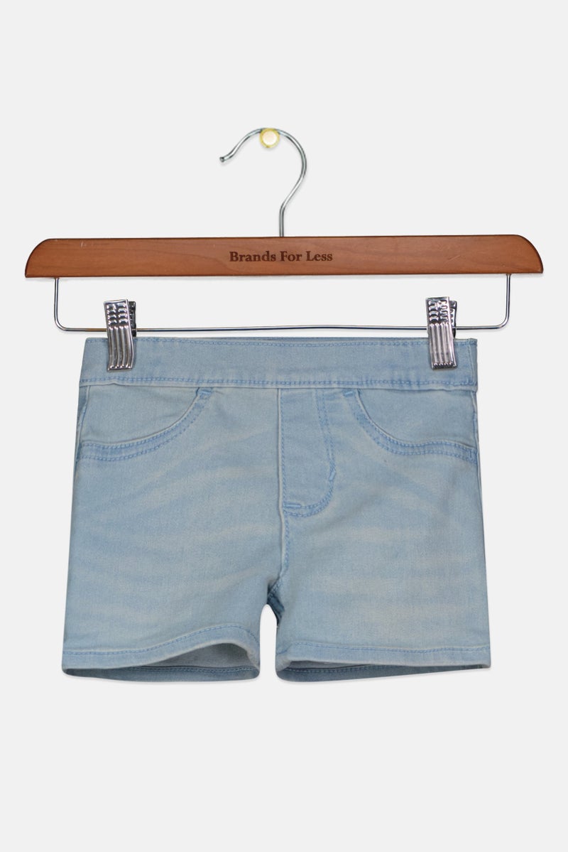 Levi's Toddlers Girl Washed Shorts, Blue  - Image 1