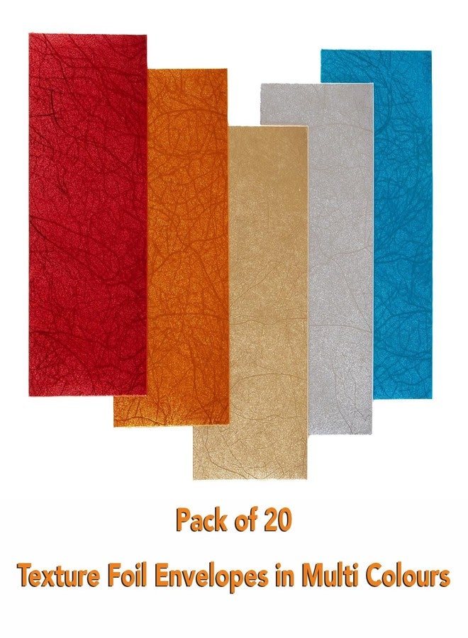 TRIACE Premium Envelopes Pack of 20. 5 Different Textured Foil Designs. Perfect Gifting for Weddings, Marriages & Birthdays. 20 stickers added to add personal message. TR 178 - Image 3