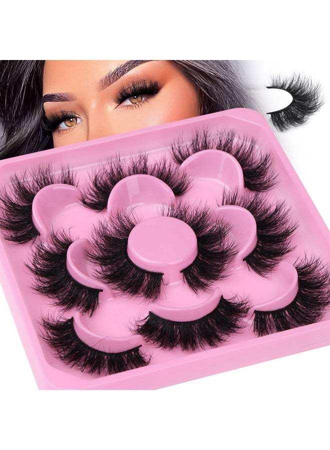 Focipeysa 3D Mink Lashes Fluffy False Eyelashes Dramatic Lashes Mink Strip Lashes Round Shaped And Fluttery Fake Eyelashes 18Mm Length Reusable Up To 15 Wears - Image 1