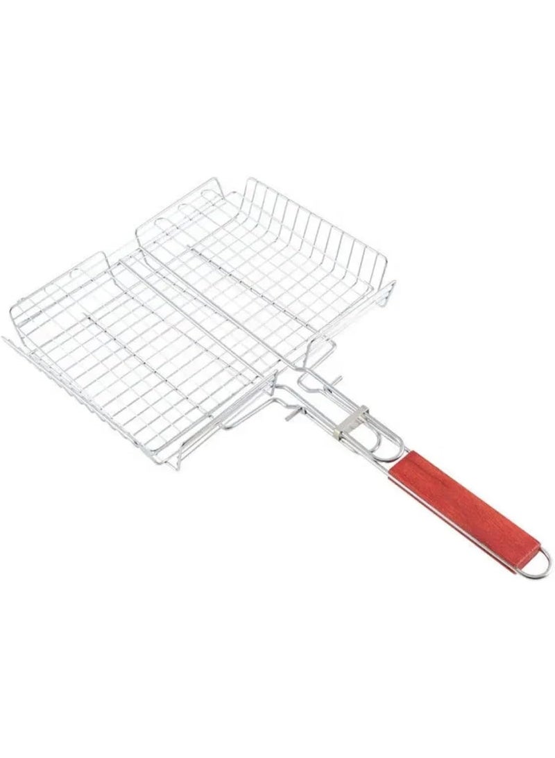 BBQ Grill Basket – Stainless Steel Folding Grilling Net for Meat, Vegetables, and Fish – Ideal for Camping and Outdoor BBQ - Image 2