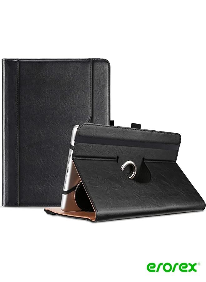 إيروريكس جراب كمبيوتر لوحي عالمي 7 بوصة - 8 بوصات ، جراب فوليو بغطاء واقٍ لجهاز 9 10 10.1 بوصة يعمل بنظام Android بشاشة تعمل باللمس ، مع مسند قابل للدوران 360 درجة وزوايا مشاهدة متعددة - أسود - Image 1