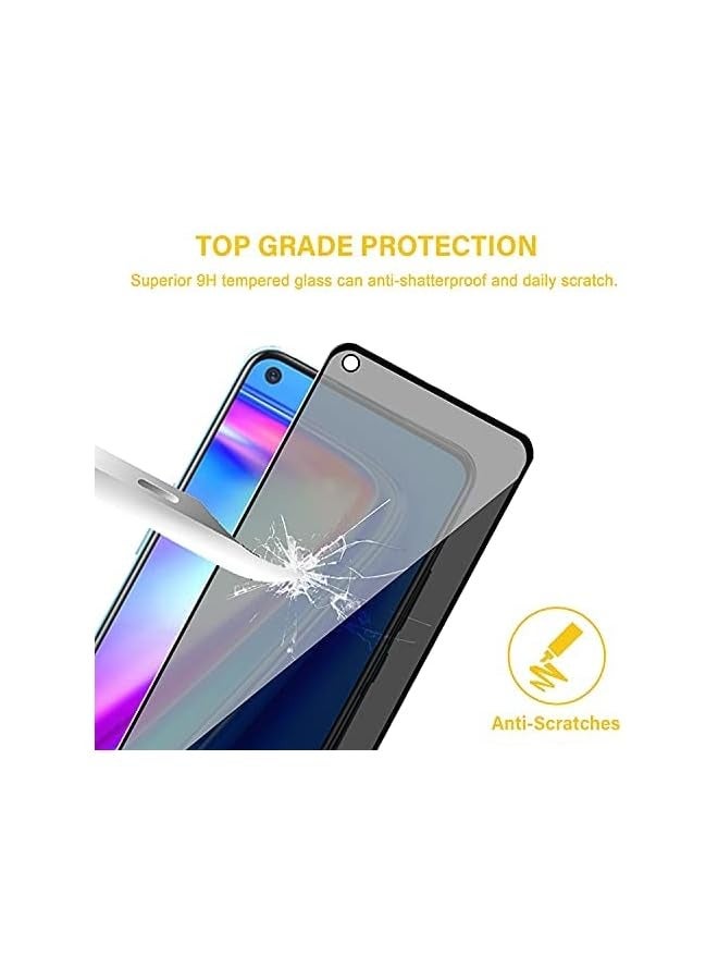 PROMASS oppo A54 Privacy Screen Protector, 9H Hardness [Anti Scratch] [Anti Spy] [Anti Shatter] 3D Bubble Free Film for oppo A54 - Image 2