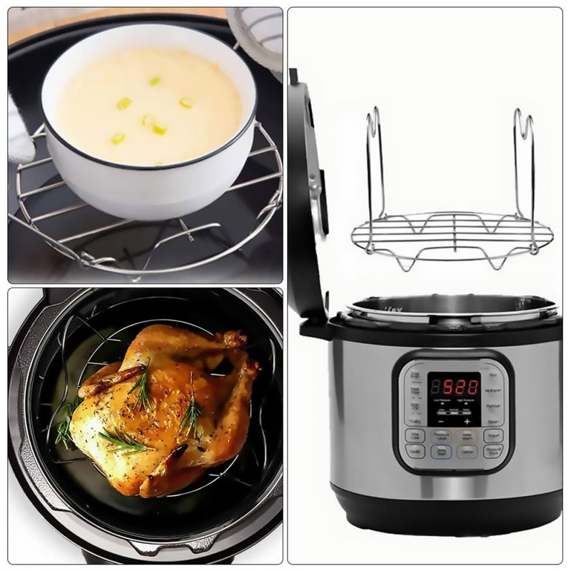 Stainless Steel Steaming Rack With Handles For Pressure Cooker Vegetables Seafood - Image 5