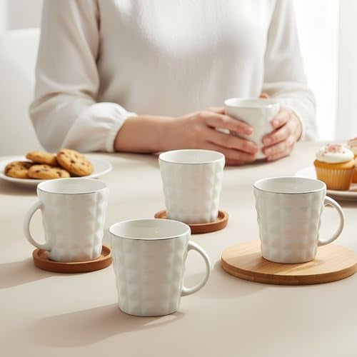 UPC U.P.C. Ceramic Tea Cups Set of 6| Microwave & Dishwasher Safe Cup Set of 6 for Tea & Coffee | Premium Coffee Mugs Set of 6 | Stylish Cups & Mugs for Home & Office with Bone-Ash Free-150ml. - Image 5