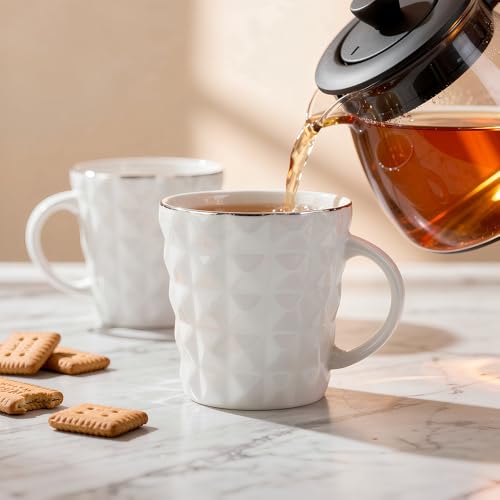 UPC U.P.C. Ceramic Tea Cups Set of 6| Microwave & Dishwasher Safe Cup Set of 6 for Tea & Coffee | Premium Coffee Mugs Set of 6 | Stylish Cups & Mugs for Home & Office with Bone-Ash Free-150ml. - Image 2