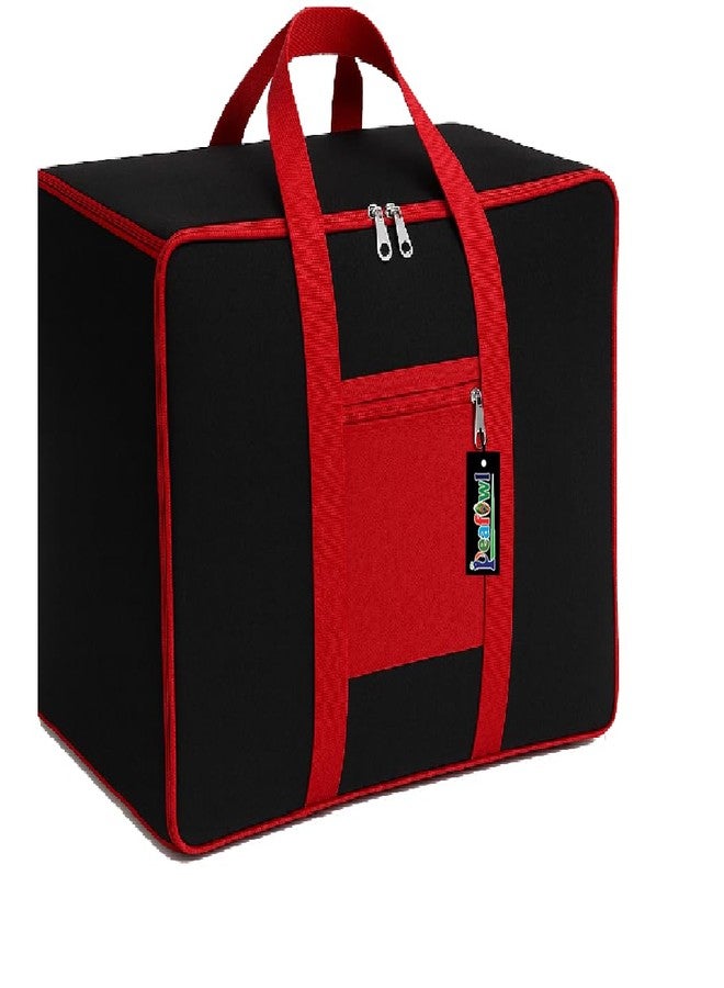 Peafowl Nylon Storage Bag, Zipper Closure, Multicolor, 56x46x28 cm, Lightweight, Foldable, Adjustable, For Clothes, Bedding, Blankets, Rectangular, 1 Piece - Image 5