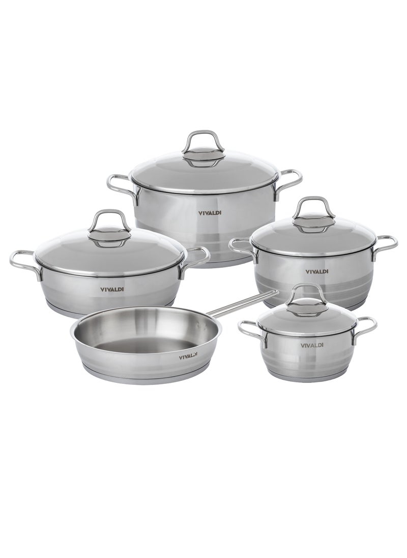 VIVALDI - 9 pieces Stainless Steel Cookware Set  18/10 - Image 1