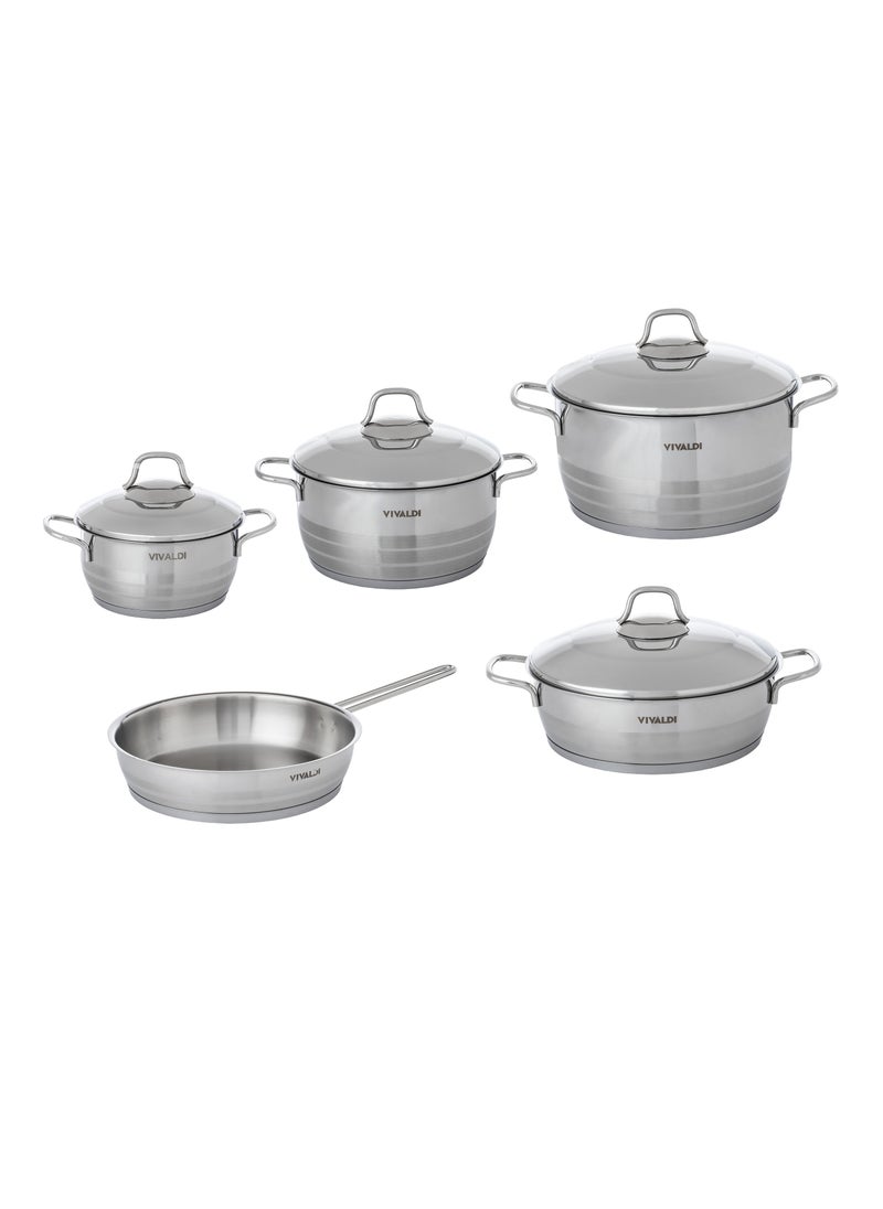 VIVALDI - 9 pieces Stainless Steel Cookware Set  18/10 - Image 1