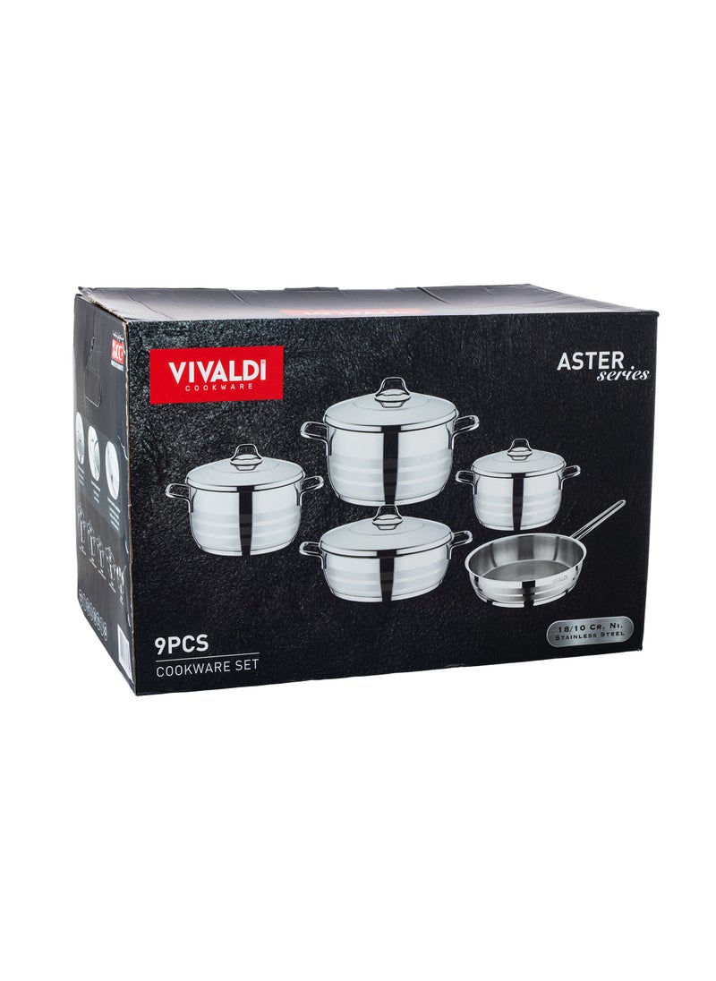 VIVALDI - 9 pieces Stainless Steel Cookware Set  18/10 - Image 1