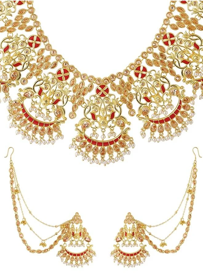 فويلا Apsara Bridal Yellow Gold Necklace Set
