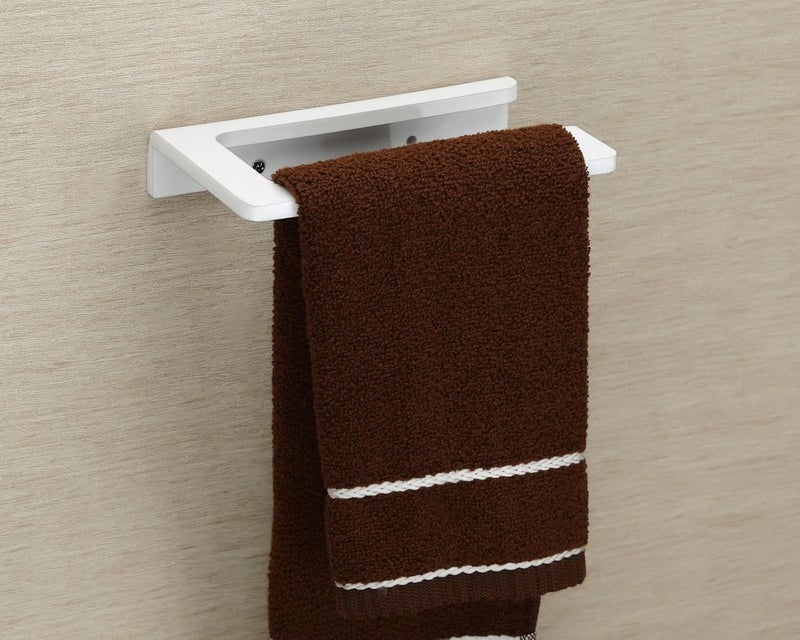 happi HAPPI Unbreakable Acrylic L Shape Napkin Ring, Towel Ring, Napkin Holder, Towel Hanger Stand Wall Mounted for Bathroom Accessories (White)  - Image 2