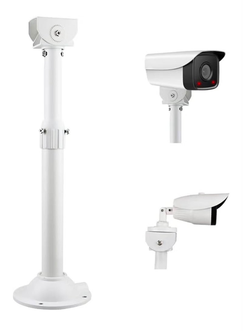 عمود تثبيت معدني متين وشامل لكاميرات المراقبة (Bullet CCTV) في السقف، قابل للتعديل بطول يتراوح بين 1.5 و3 أمتار، مزود بنظام داخلي لتنظيم الكابلات؛ حامل تثبيت أمني باللون الأبيض متوافق مع كاميرات المراقبة (Bullet CCTV/IP) للتركيب الداخلي والخارجي.