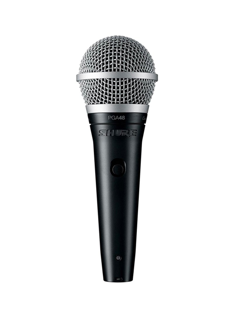 Shure PGA48-QTR, Cardioid Dynamic Vocal Microphone, Voice Recording Studio, PC Gaming, Podcast & Live Streaming, Includes XLR to QTR Cable, Black PGA48-QTR-E Black