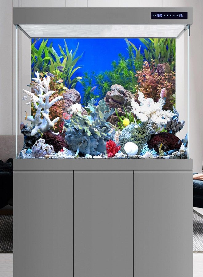 AWERT 60x24 inches Aquatic Plant Fish Tank Background Stone River Bed & Lake Aquarium Background Vinyl - Image 5