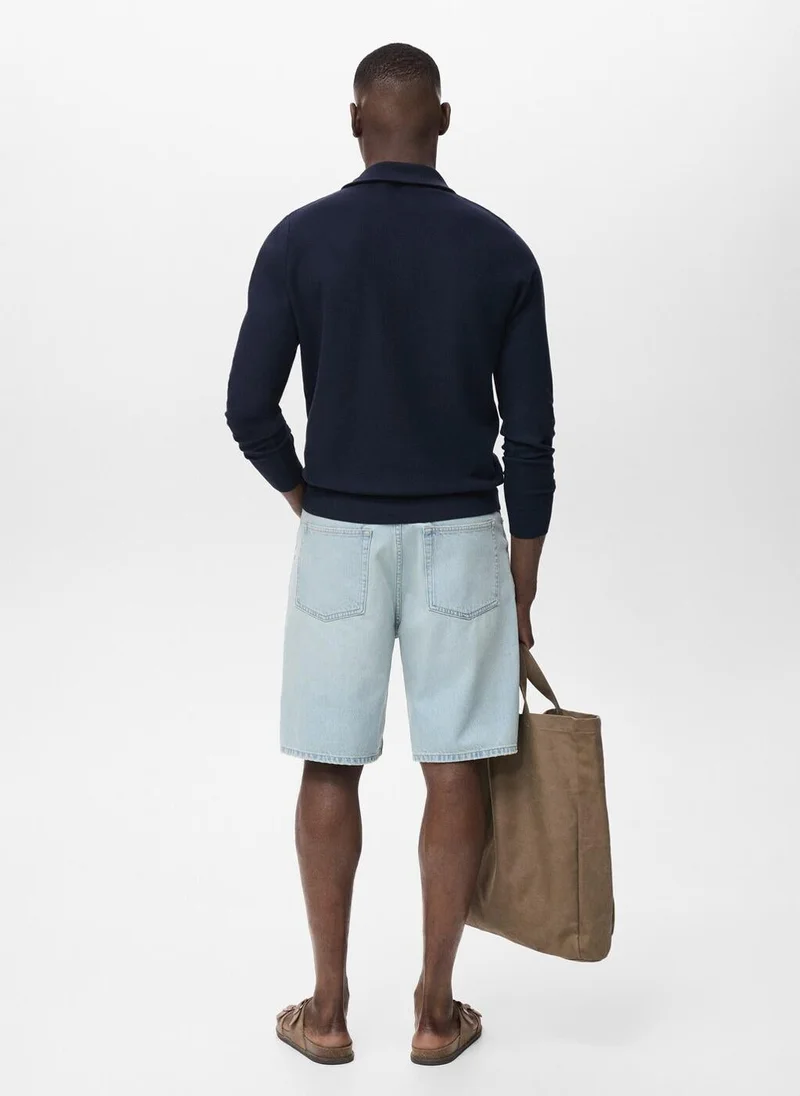 مانجو مان سترة بياقة بسحاب وهيكل دقيق