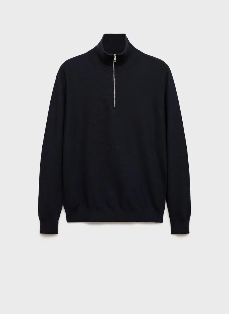 Mango Man  Microstructure sweater with zipper collar for Men | Best Price UAE