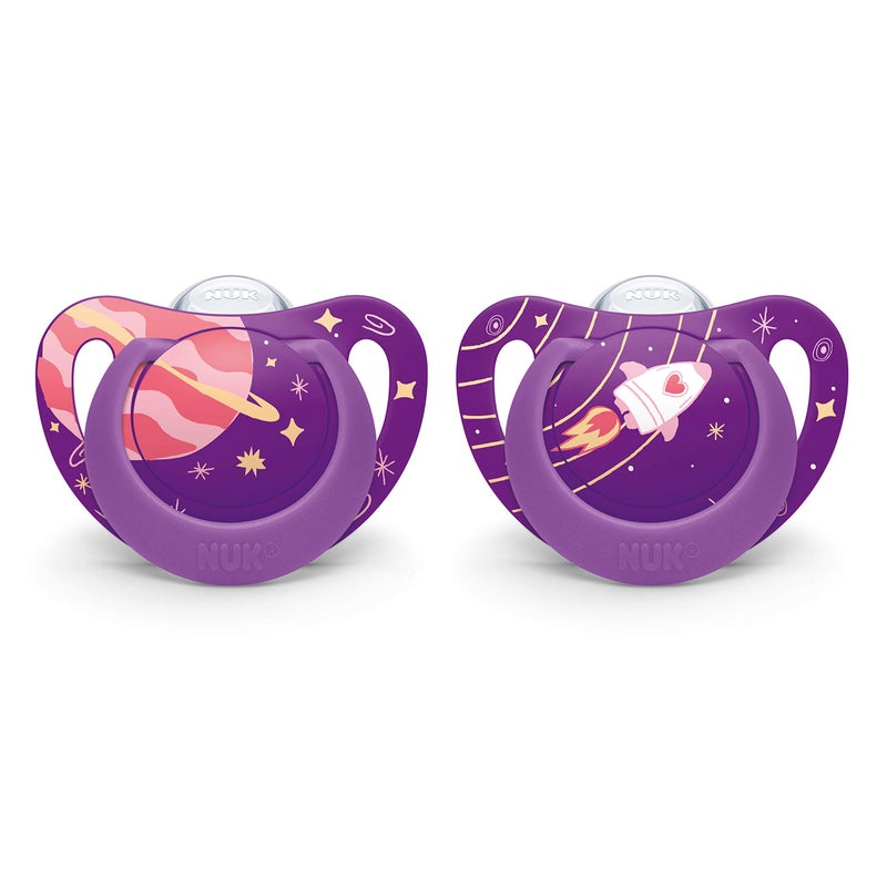 NUK Orthodontic Pacifiers 618 Months Pack, Outer Space - Image 1