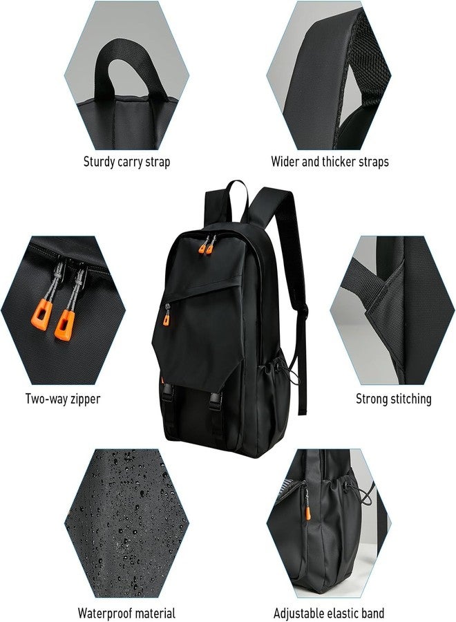 Preptep Backpack for men and boy Casual Aesthetic Backpack for Teens Girls Middle School Bookbag Travel Students Back Pack Daypack for school (black) - Image 3